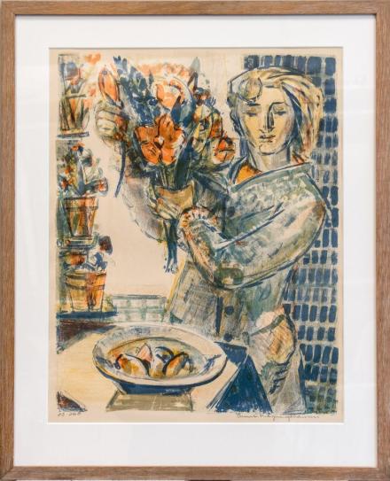 Kvinne med blomster